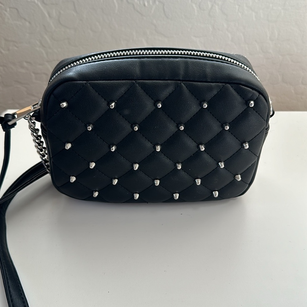 Rebecca Minkoff Diamond Quilt Studded Top Zip Crossbody